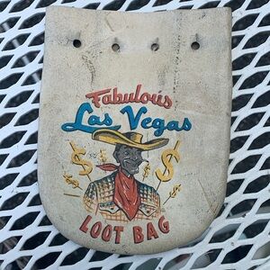 Vintage Leather Loot Bag Las Vegas Cowboy Gambler Stardust Golden Nugget Pouch